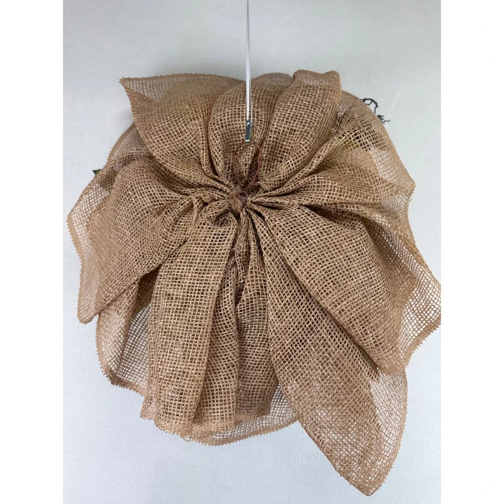 Unbranded Fall Floral Burlap Wreath Orange Hydrangea Deco Mesh Harvest Decor